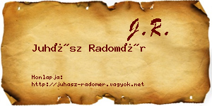 Juhász Radomér névjegykártya